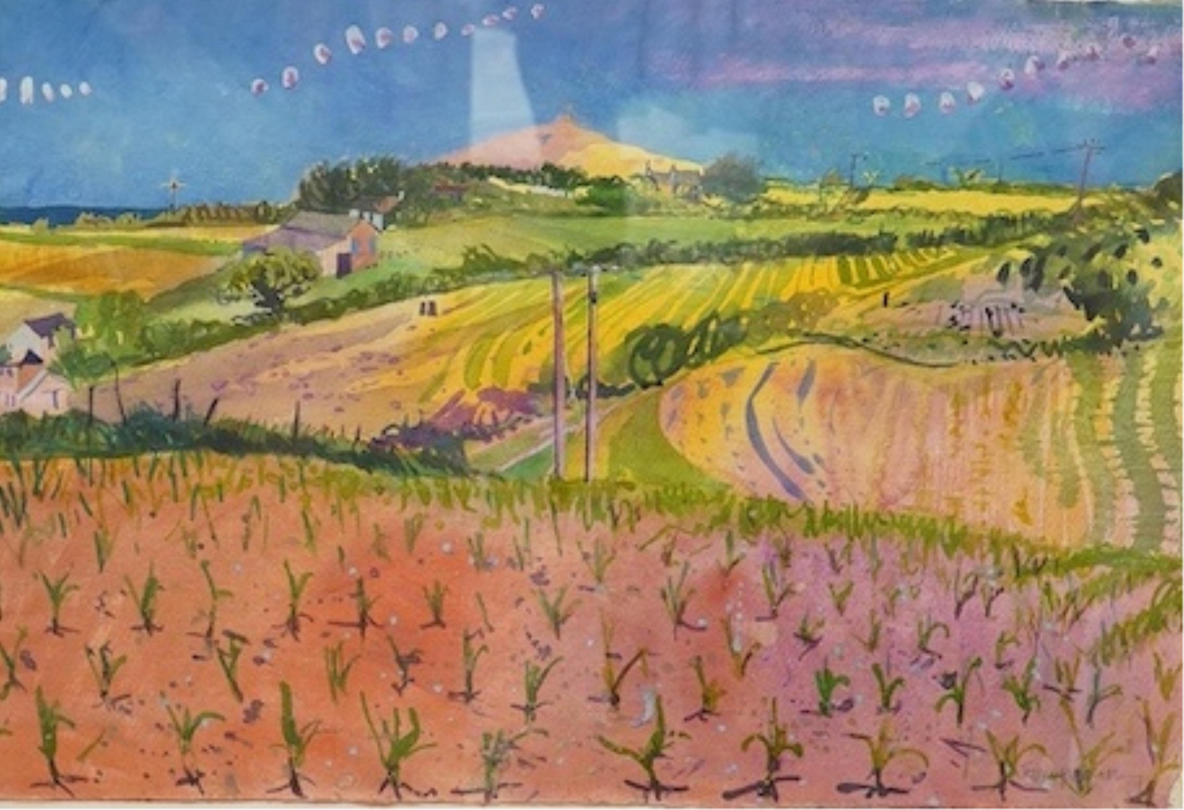 Jenny Wheatley (b.1959), 'Looking towards St. Agnes' Cornwall, watercolour, 37cm x 55cm